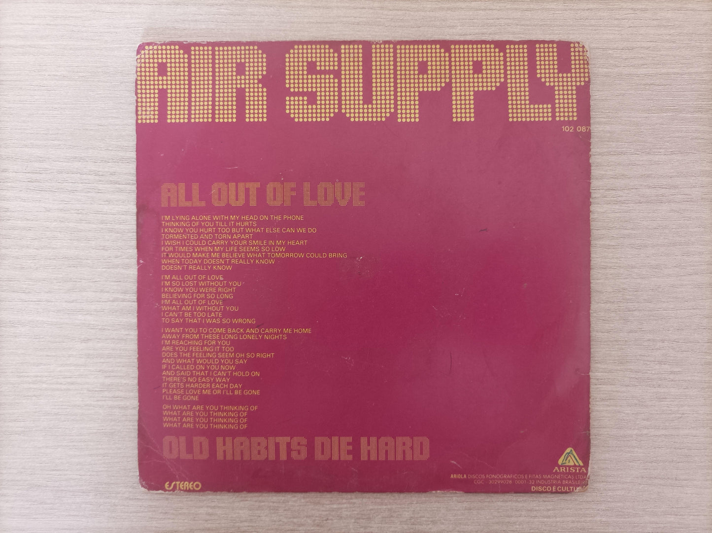 Compacto Vinil Air Supply All Out Of Love
