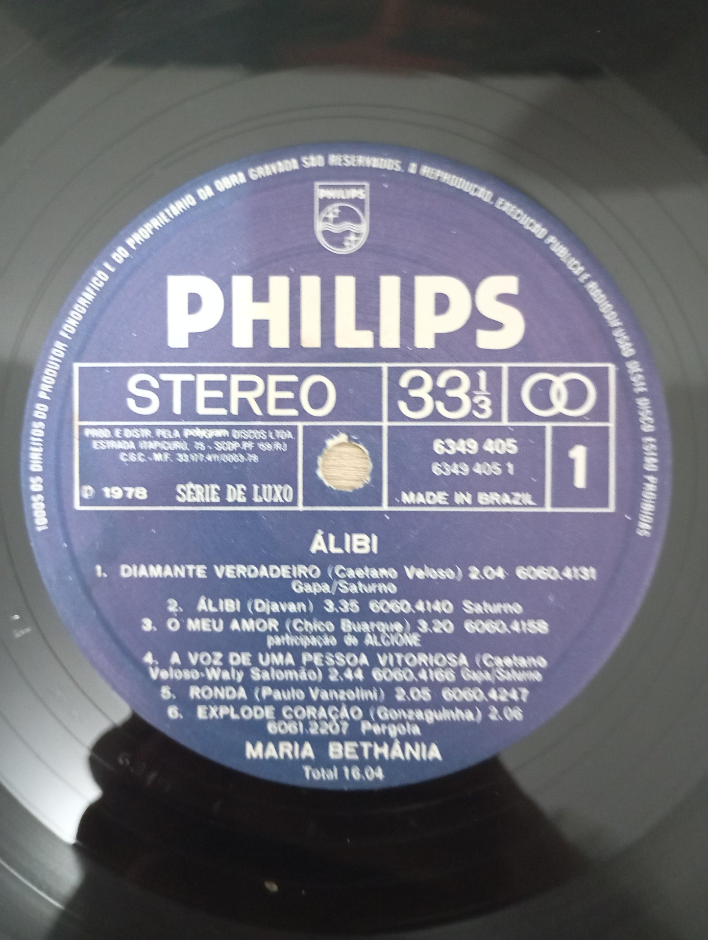 Disco Vinil Álibi Maria Bethânia A