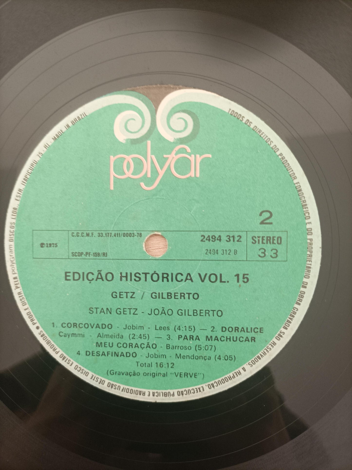 Lp Vinil João Gilberto Stan Getz Edição Histórica Vol. 15