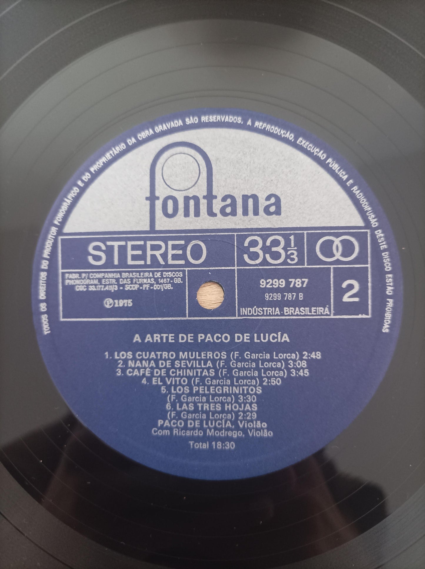 Disco Vinil A arte de Paco De Lucía Duplo A