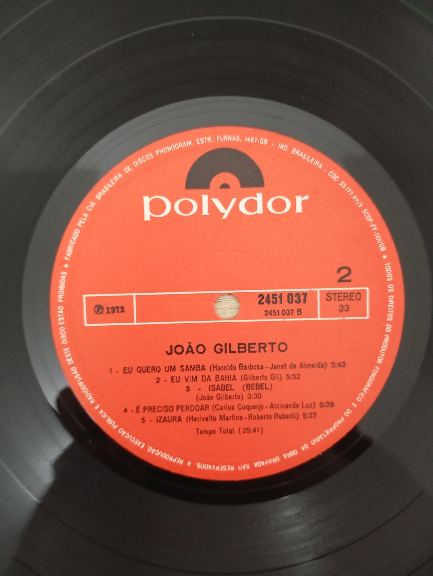 Lp Vinil João Gilberto 1973