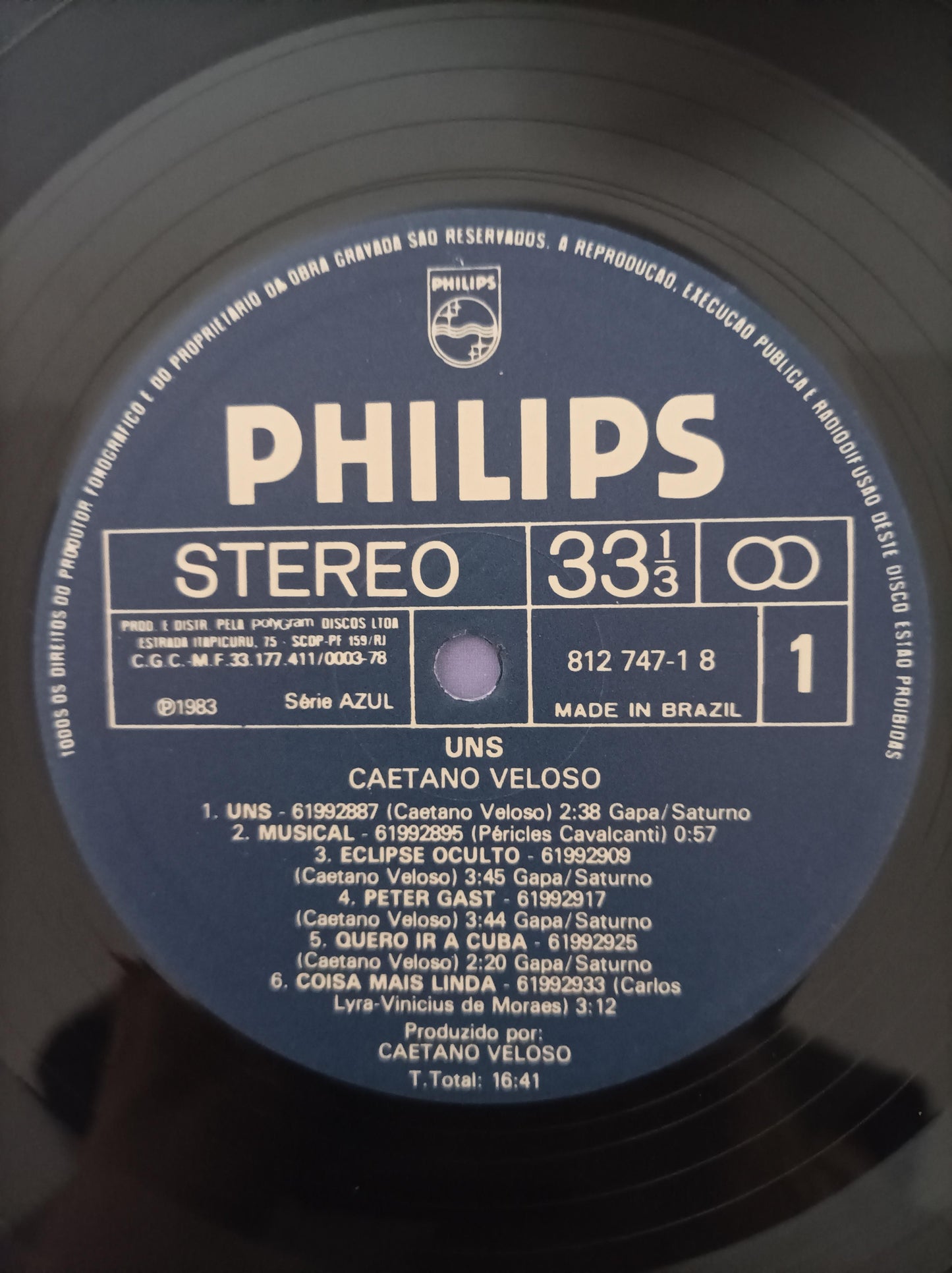 Lp Vinil Caetano Veloso Uns Com Encarte