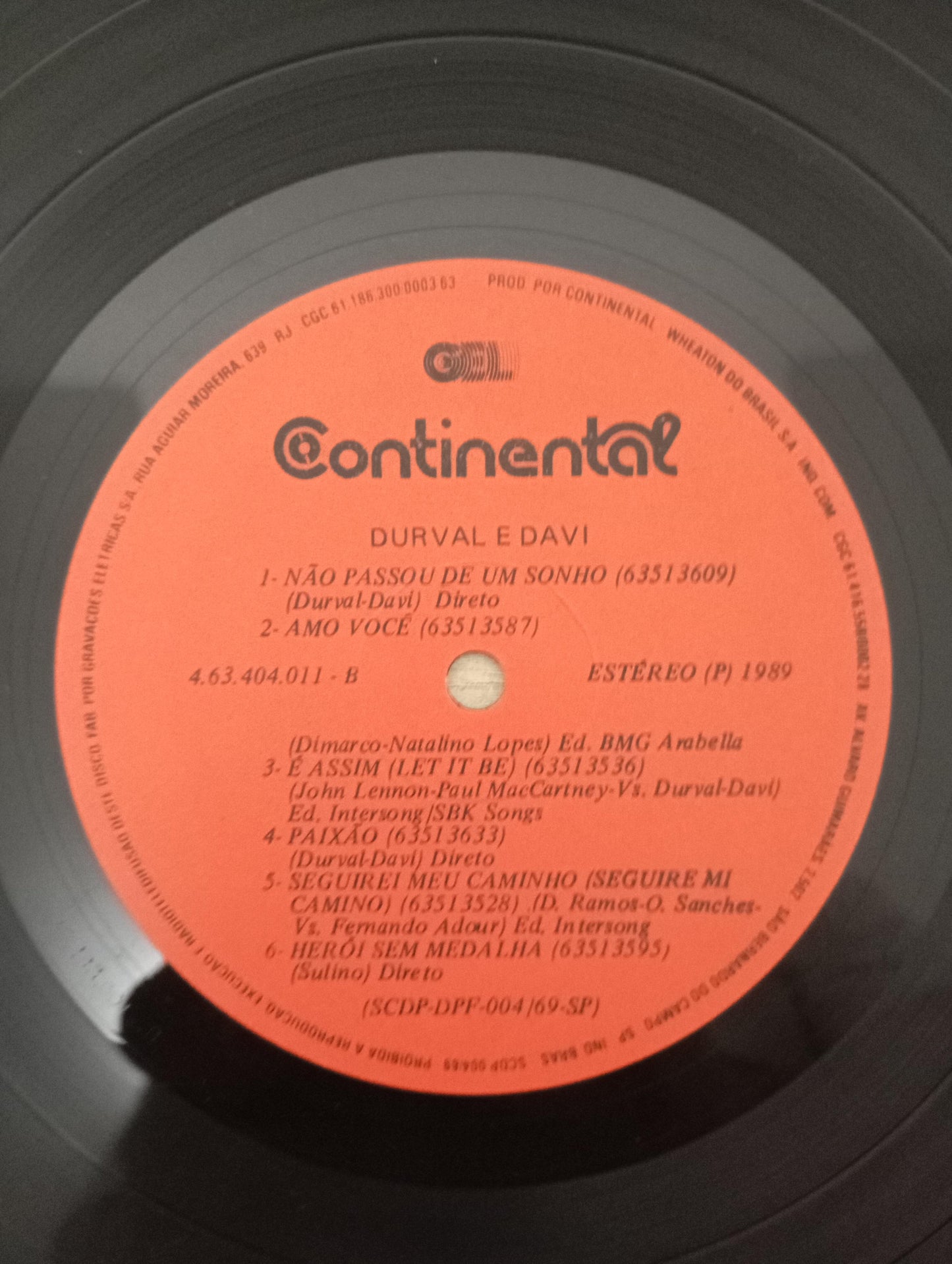 Lp Vinil Durval & Davi 1989