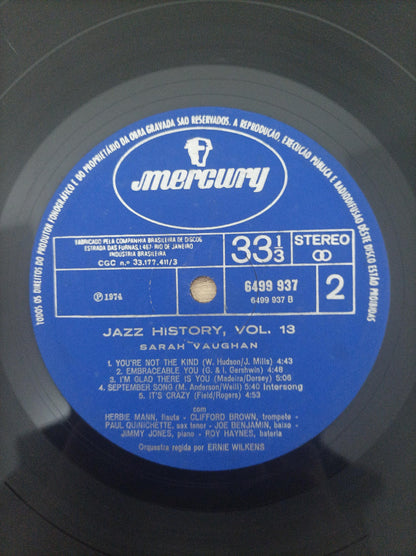 Lp Vinil Sarah Vaughan Billy Eckstine Jazz-History 13 Duplo