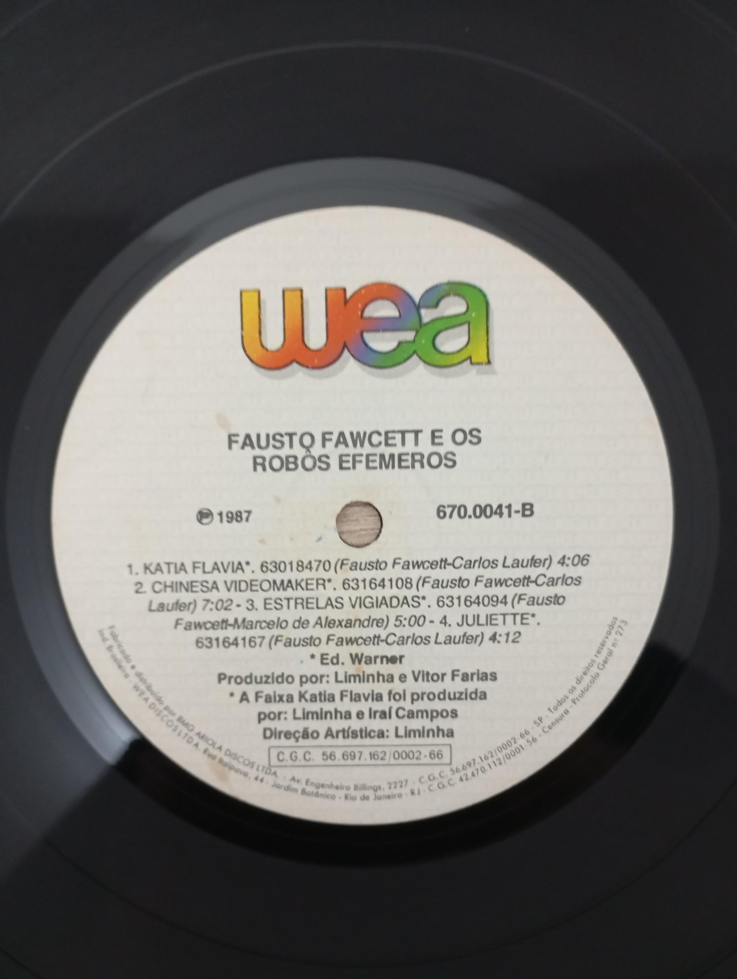 Lp Vinil Fausto Fawcett E Os Robôs Efêmeros 1987 Com Encarte