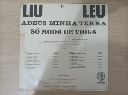 Lp Vinil Liu E Léu Adeus Minha Terra Só Moda de Viola Vol. 1