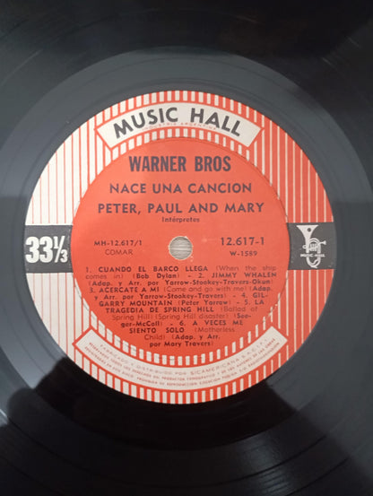 Lp Vinil Peter, Paul and Mary Nace Una Canción Imp Argentina