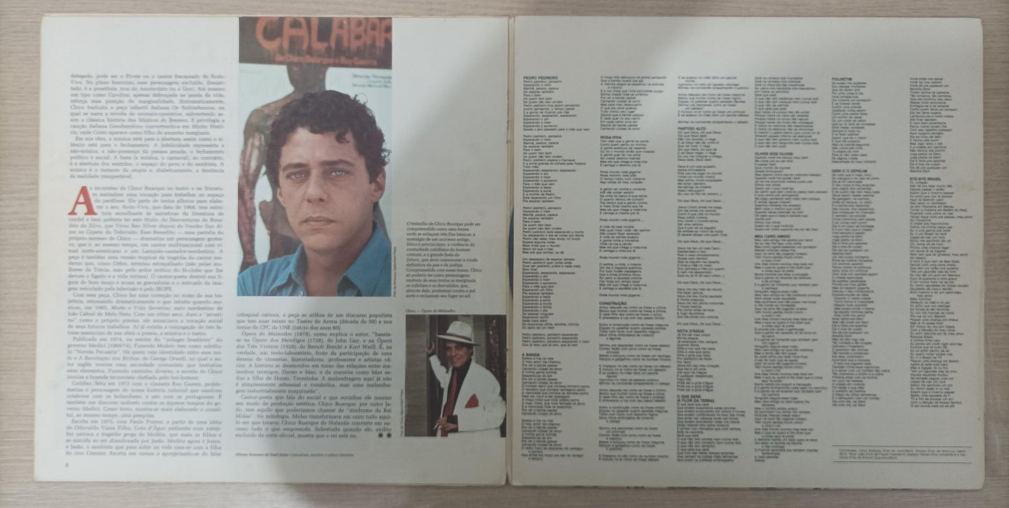 Disco Vinil História MPB Chico Buarque Capa Dupla C/ Encarte