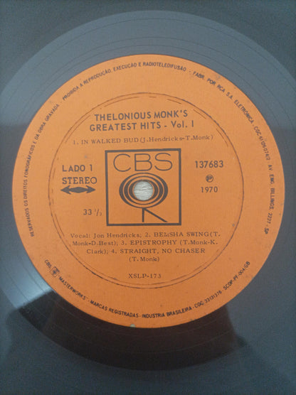 Lp Vinil Thelonious Monk Greatest Hits Vol. 1