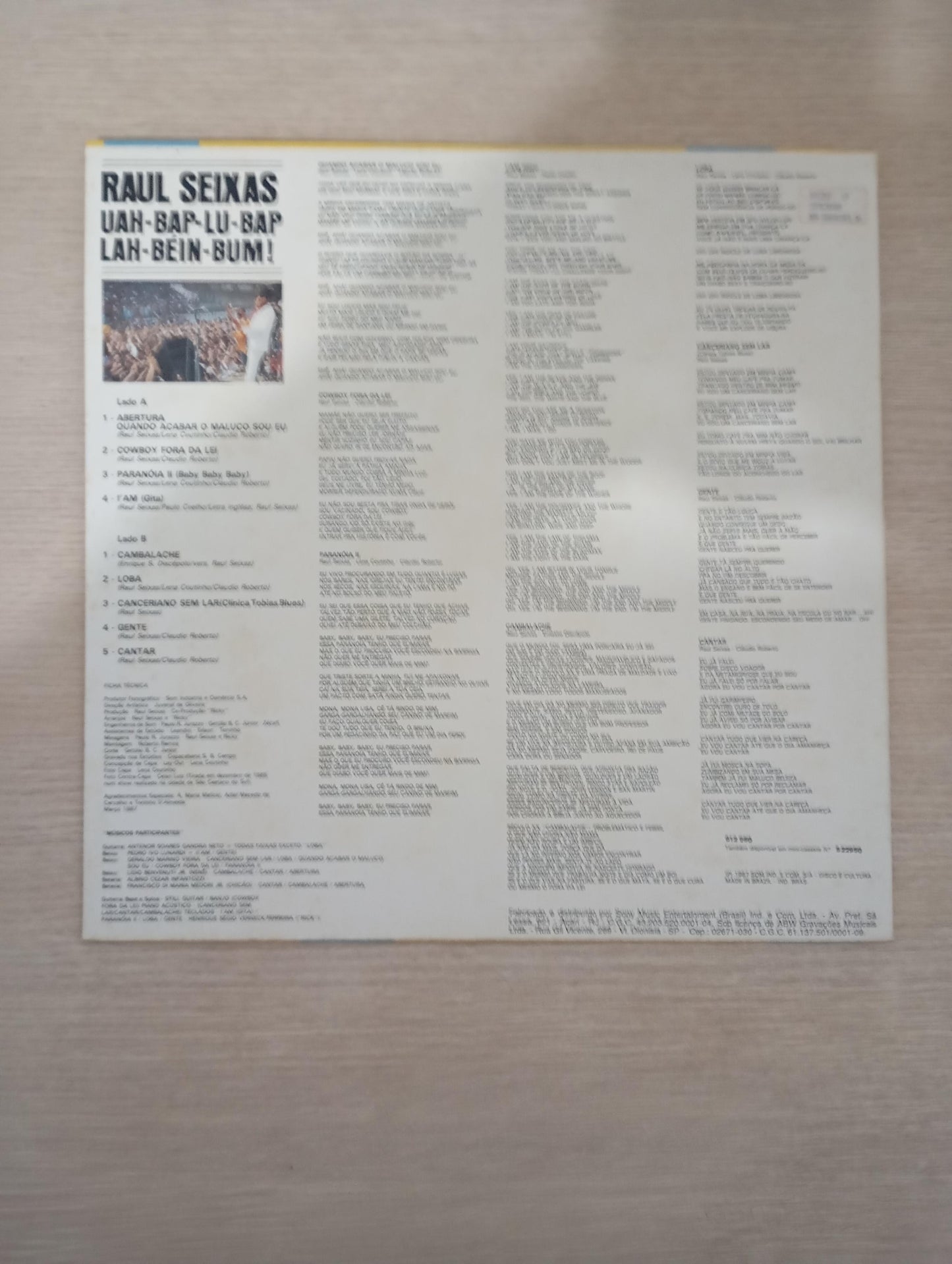 Lp Vinil Raul Seixas Uah-Bap-Lu-Bap-Lah-Béin-Bum!