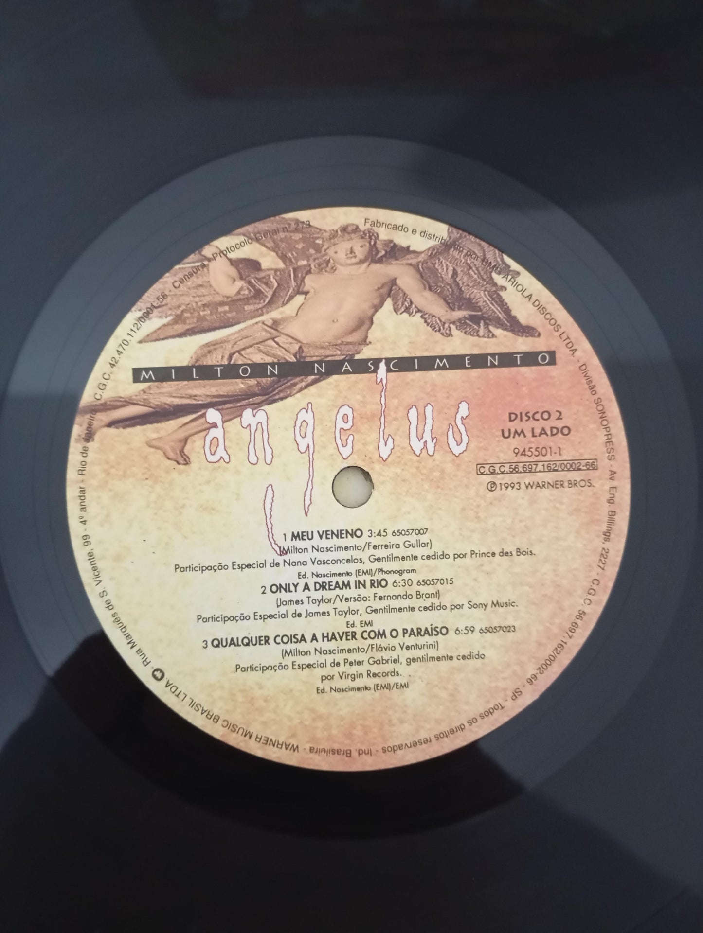 Lp Vinil Milton Nascimento Angelus Duplo Com Encartes