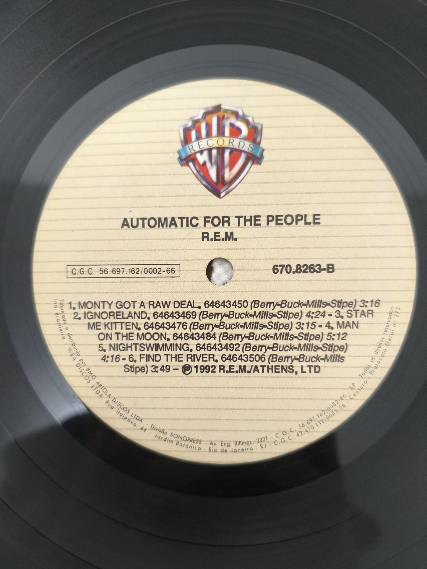 Lp Vinil R.E.M. Automatic For The People Com Encarte