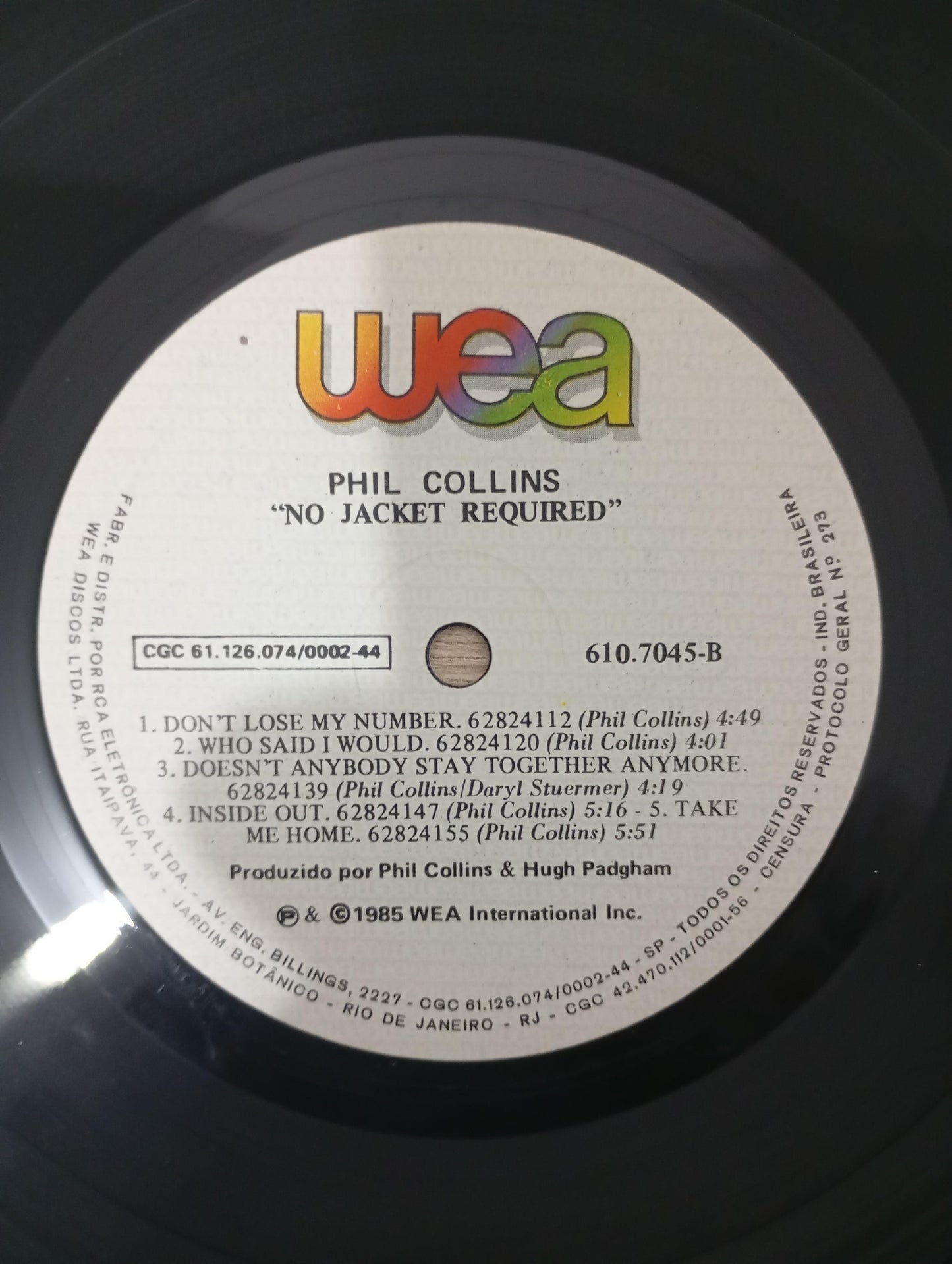 Lp Vinil Phil Collins No Jacket Required Com Encarte