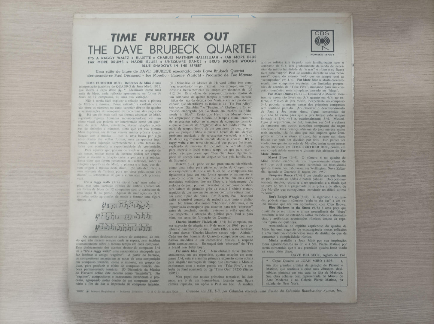 Lp Vinil The Dave Brubeck Further Out Miro Reflections