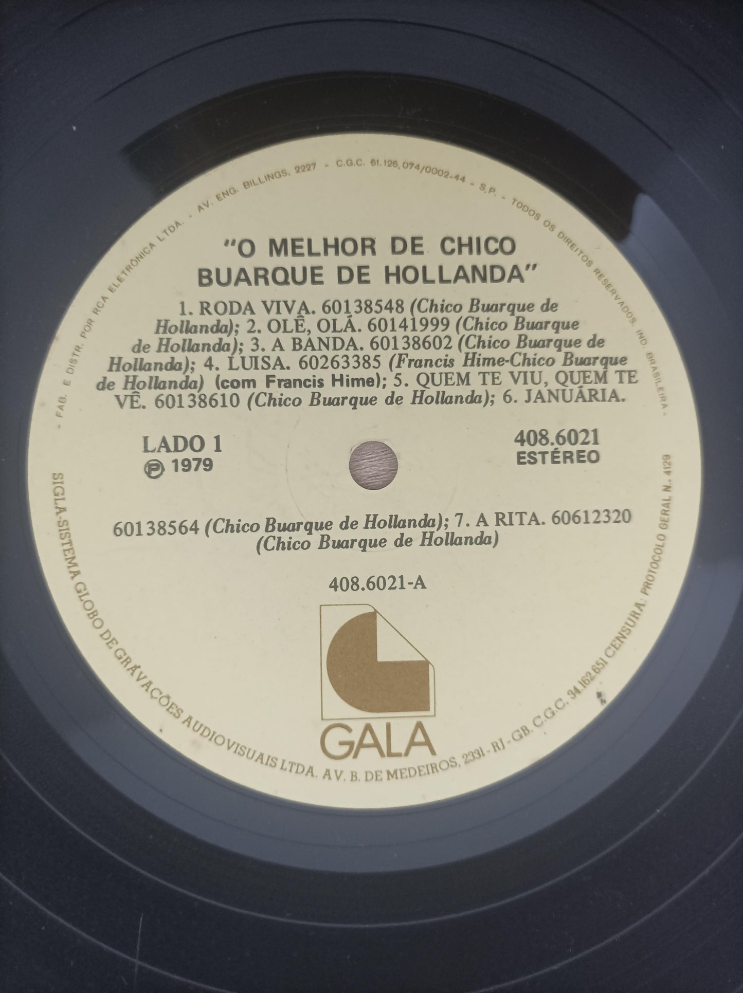 Disco Vinil Gala 79 Apresenta O melhor de Chico Buarque A
