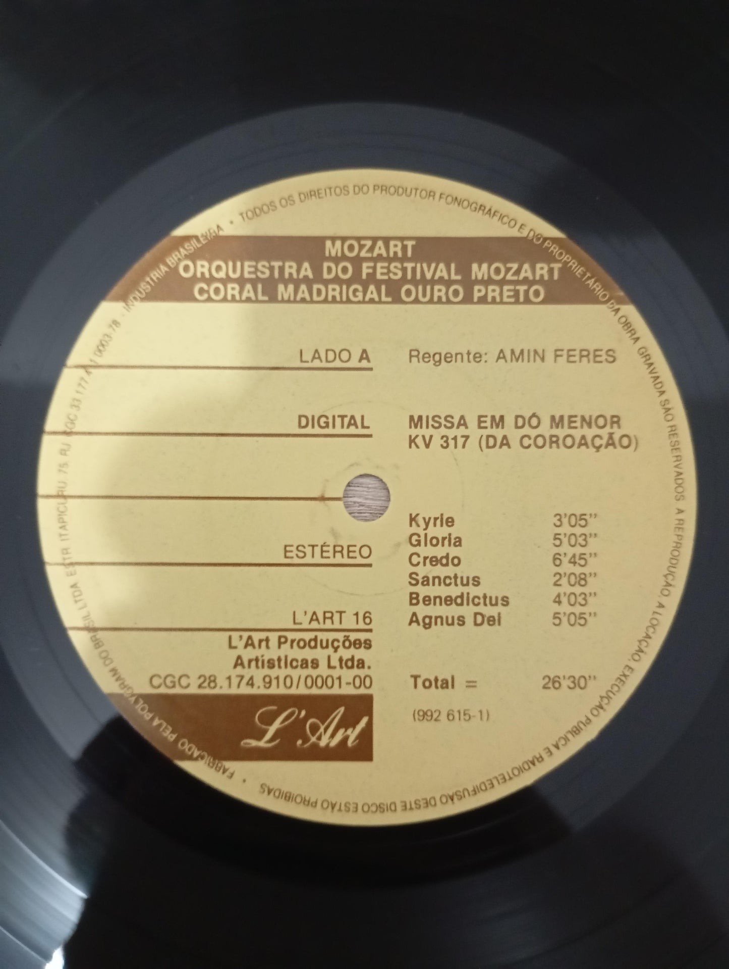 Lp Vinil Coral Madrigal Ouro Preto Mozart
