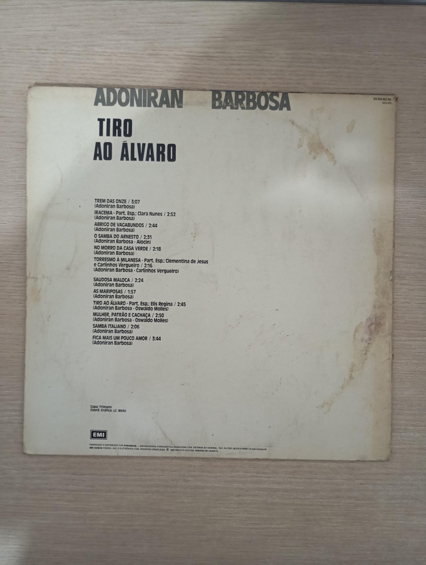Lp Vinil Adoniran Barbosa Tiro Ao Álvaro, Leia