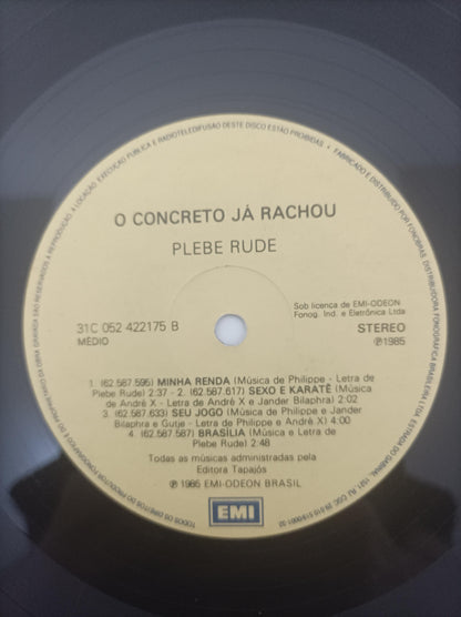 Lp Vinil Plebe Rude O Concreto Já Rachou Com Encarte