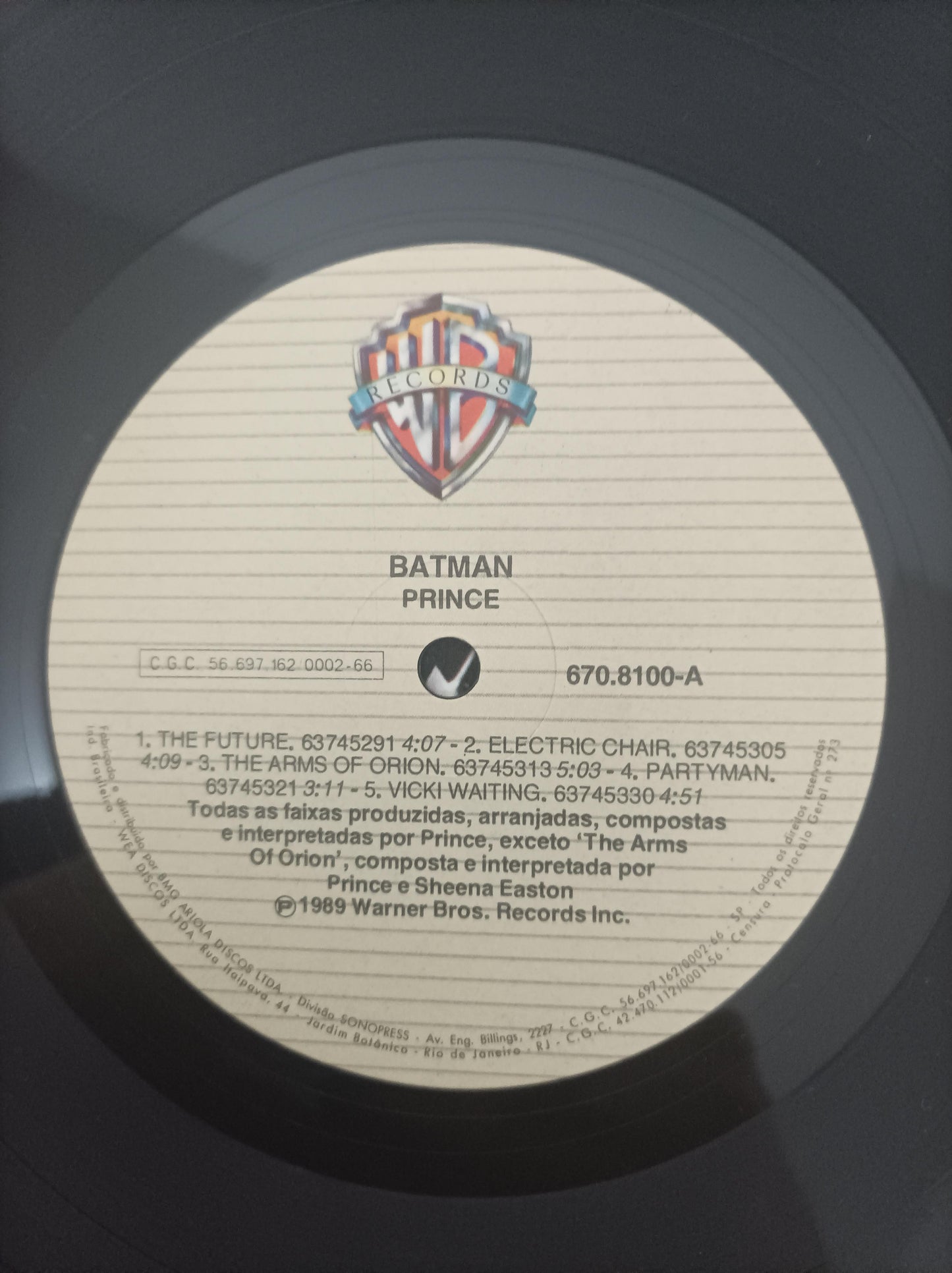 Disco Vinil Batman Prince Com Encarte A