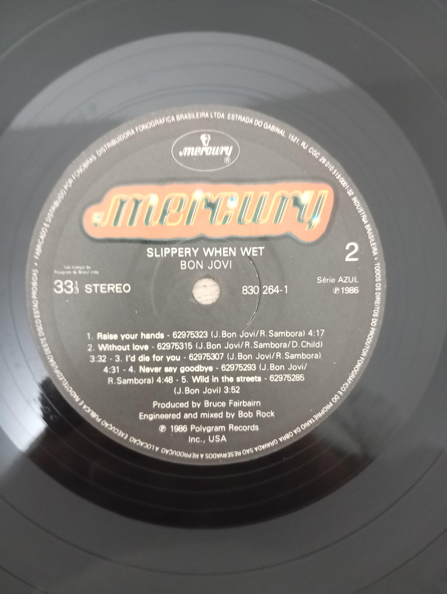 Lp Vinil Bon Jovi Slippery When Wet Com Encarte