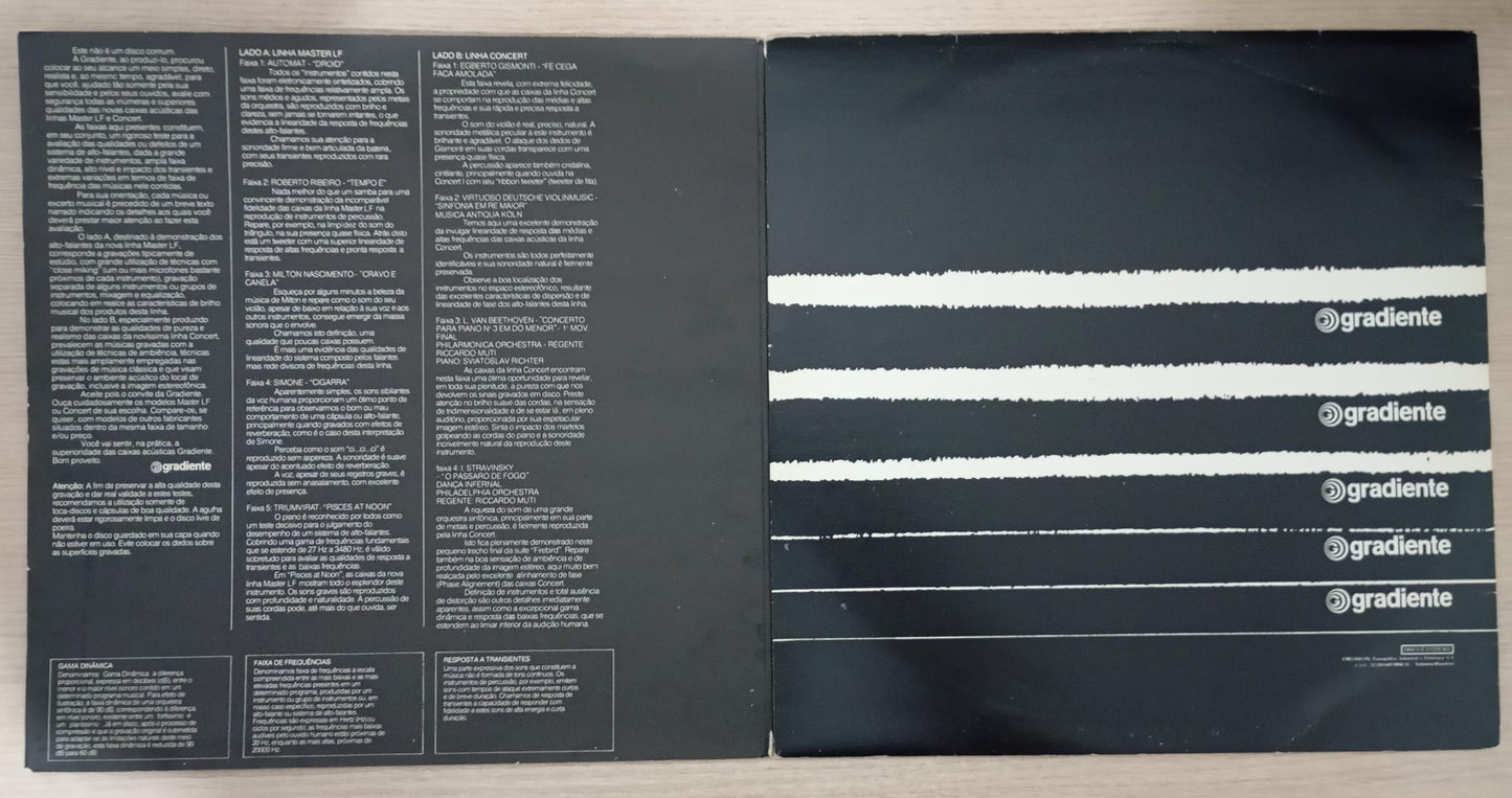 Lp Vinil Gradiente Disco de Demonstração Capa Dupla