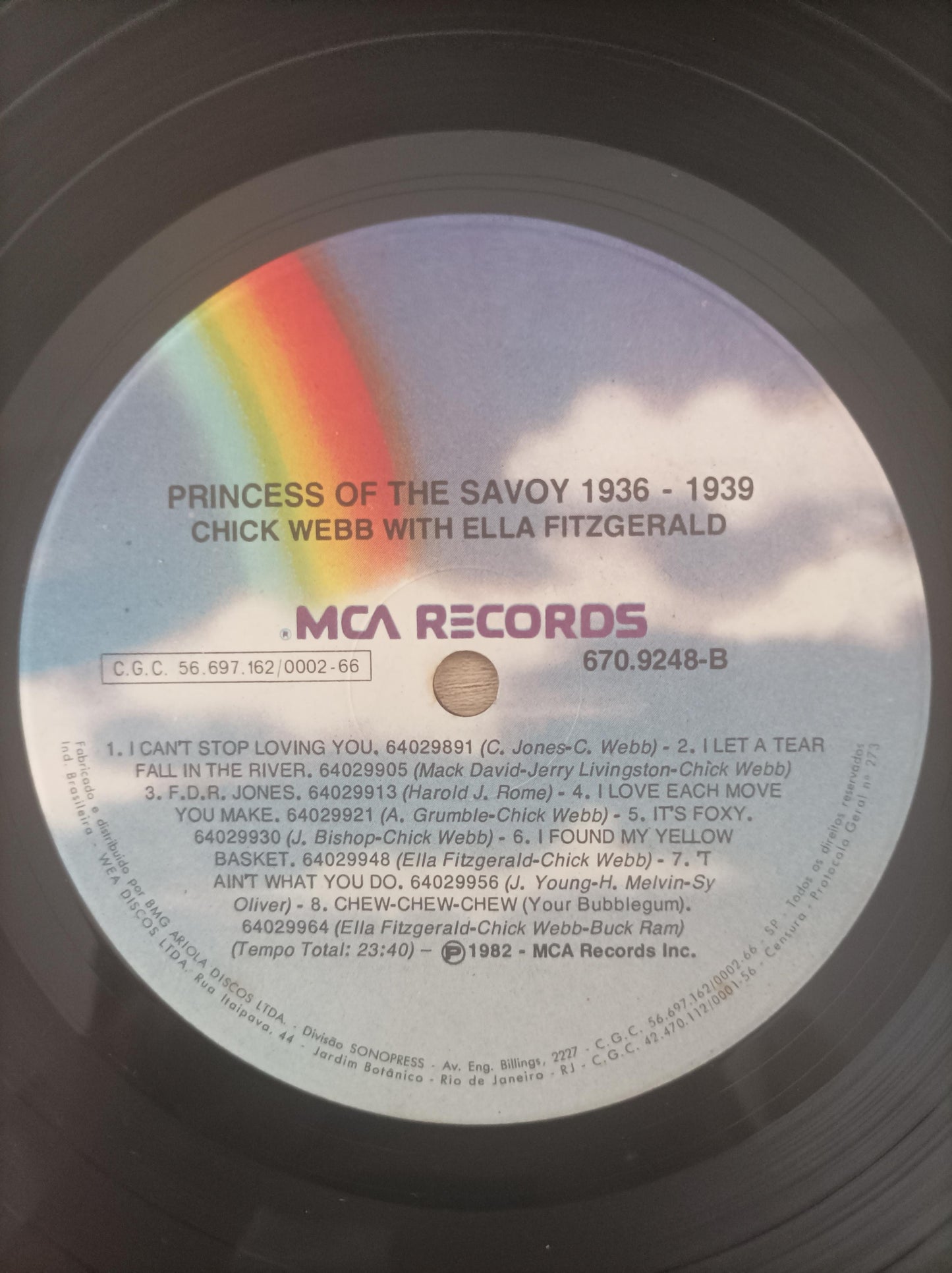 Lp Vinil Chick Webb Ella Fitzgerald Princess Savoy Importado