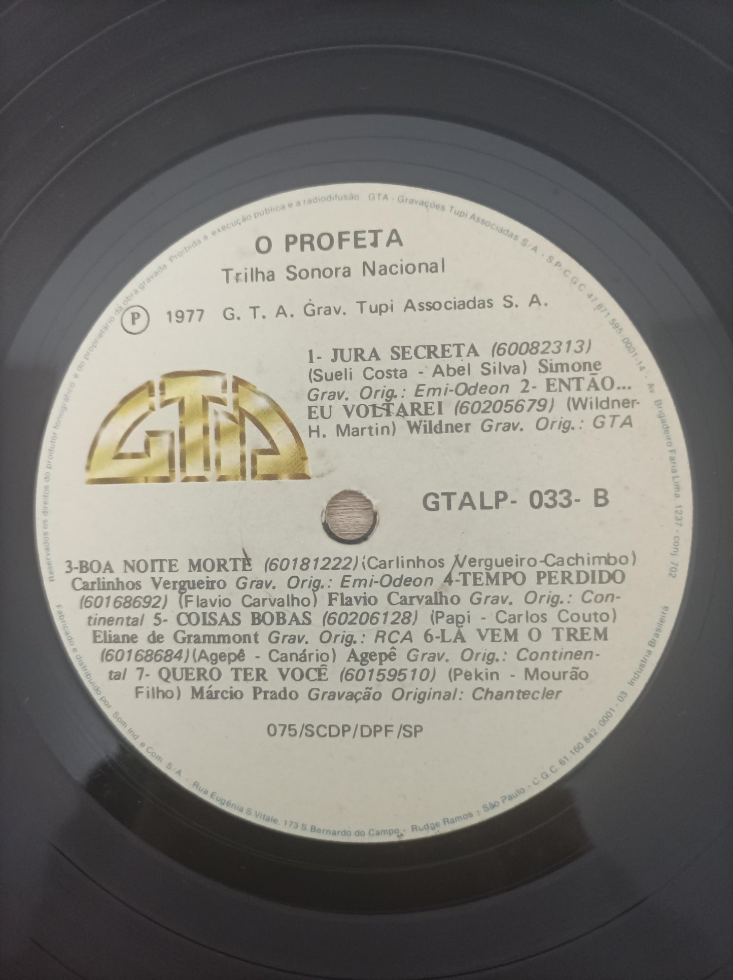 Lp Vinil O Profeta Trilha Nacional