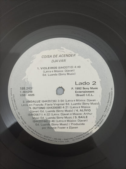 Lp Vinil Djavan Coisa De Acender Com Encarte
