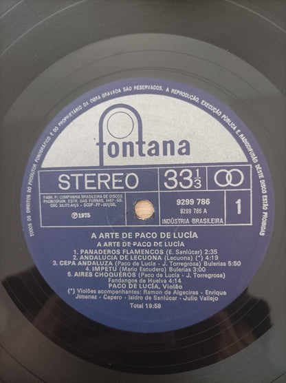 Disco Vinil A arte de Paco De Lucía Duplo A