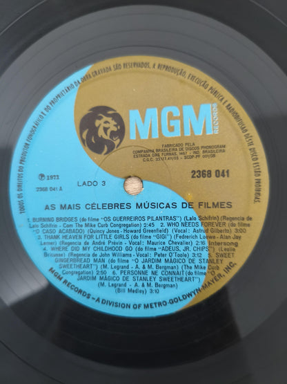 Lp Vinil As Mais Celebres Músicas de Filmes Duplo