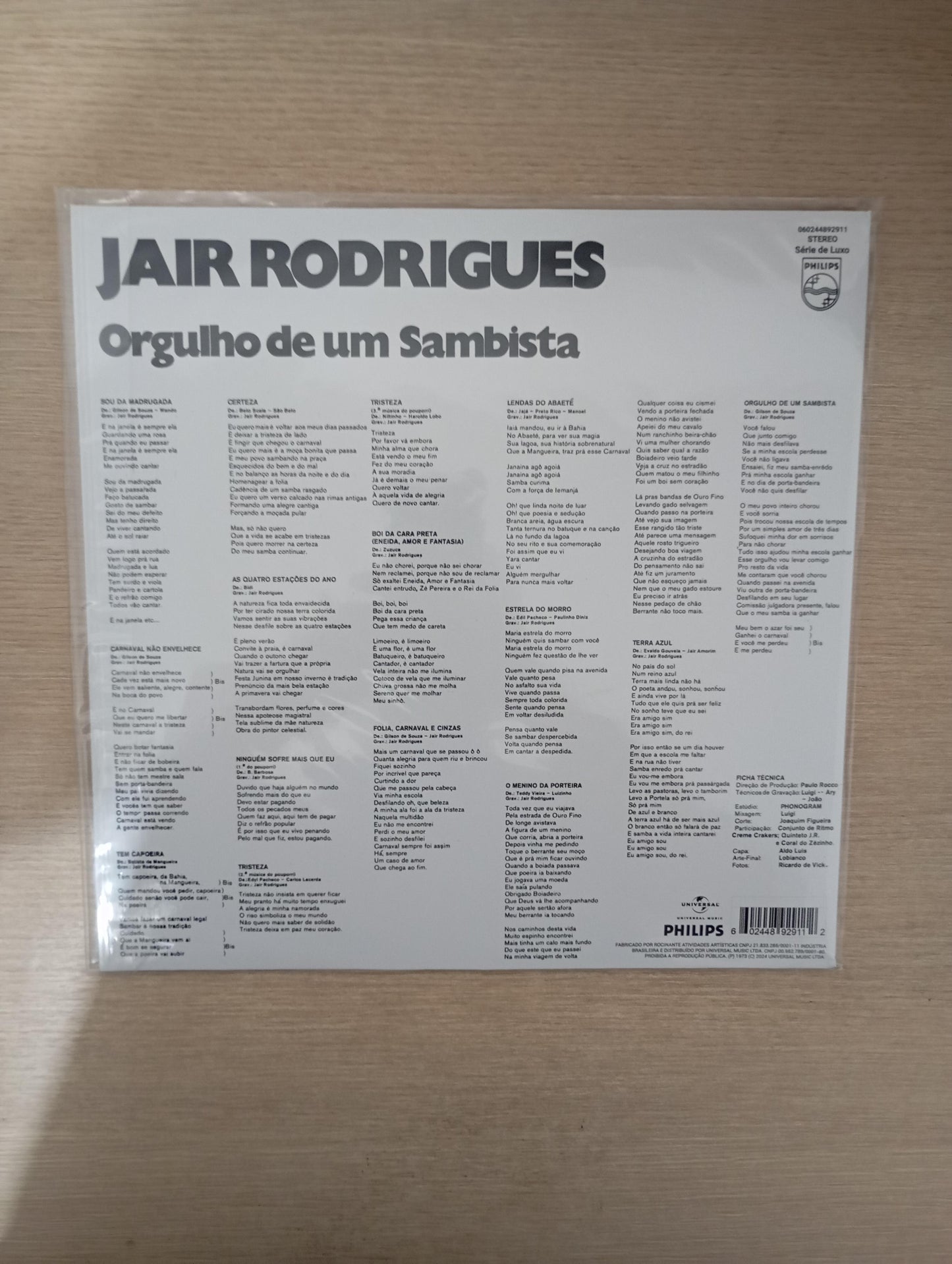 Lp Vinil Jair Rodrigues Orgulho Sambista 2010 Novo Lacrado