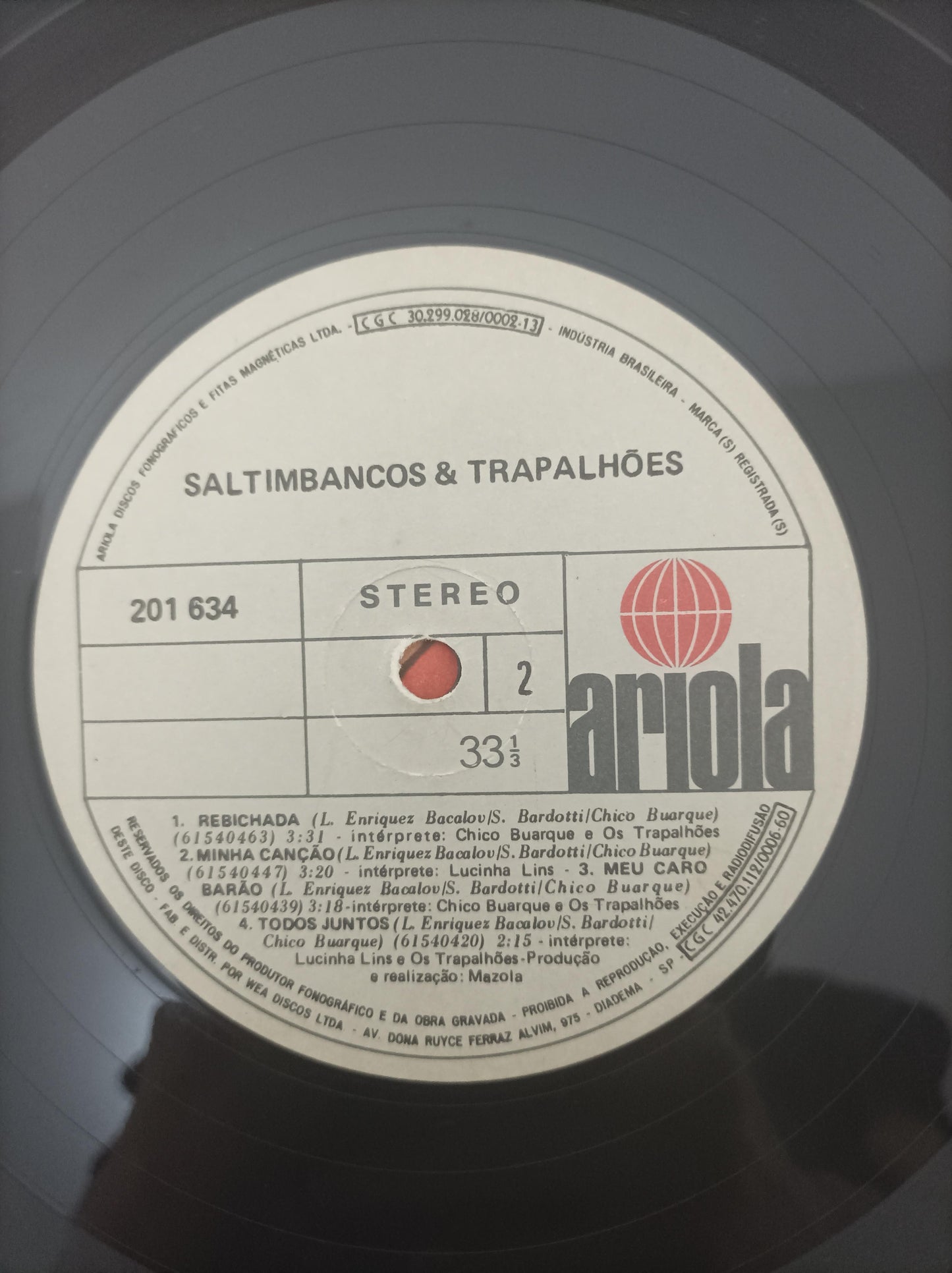 Lp Vinil Luis Bacalov Chico Buarque Saltimbancos Com Encarte