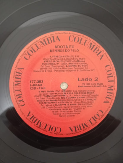 Lp Vinil Meninos Do Pelô Adota Eu Com Encarte