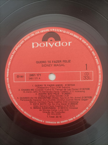 Lp Vinil Sidney Magal Quero Te Fazer Feliz Com Encarte