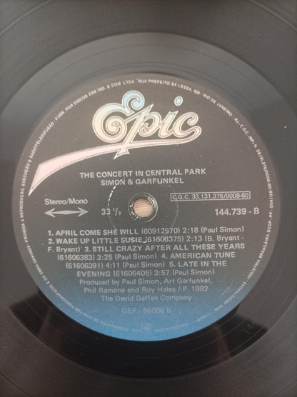 Lp Vinil Simon Garfunkel Concert Central Park Duplo Encarte