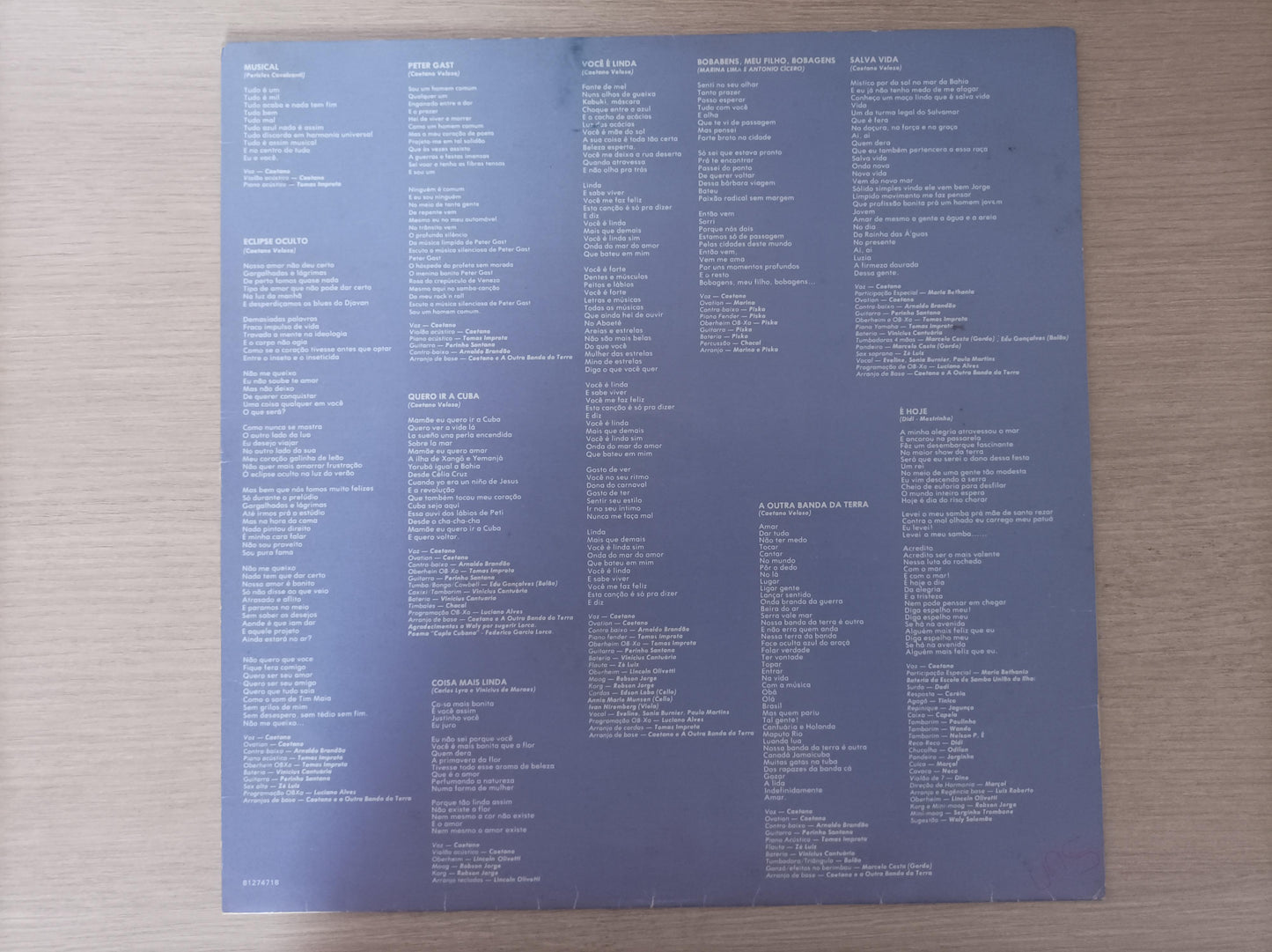 Lp Vinil Caetano Veloso Uns Com Encarte