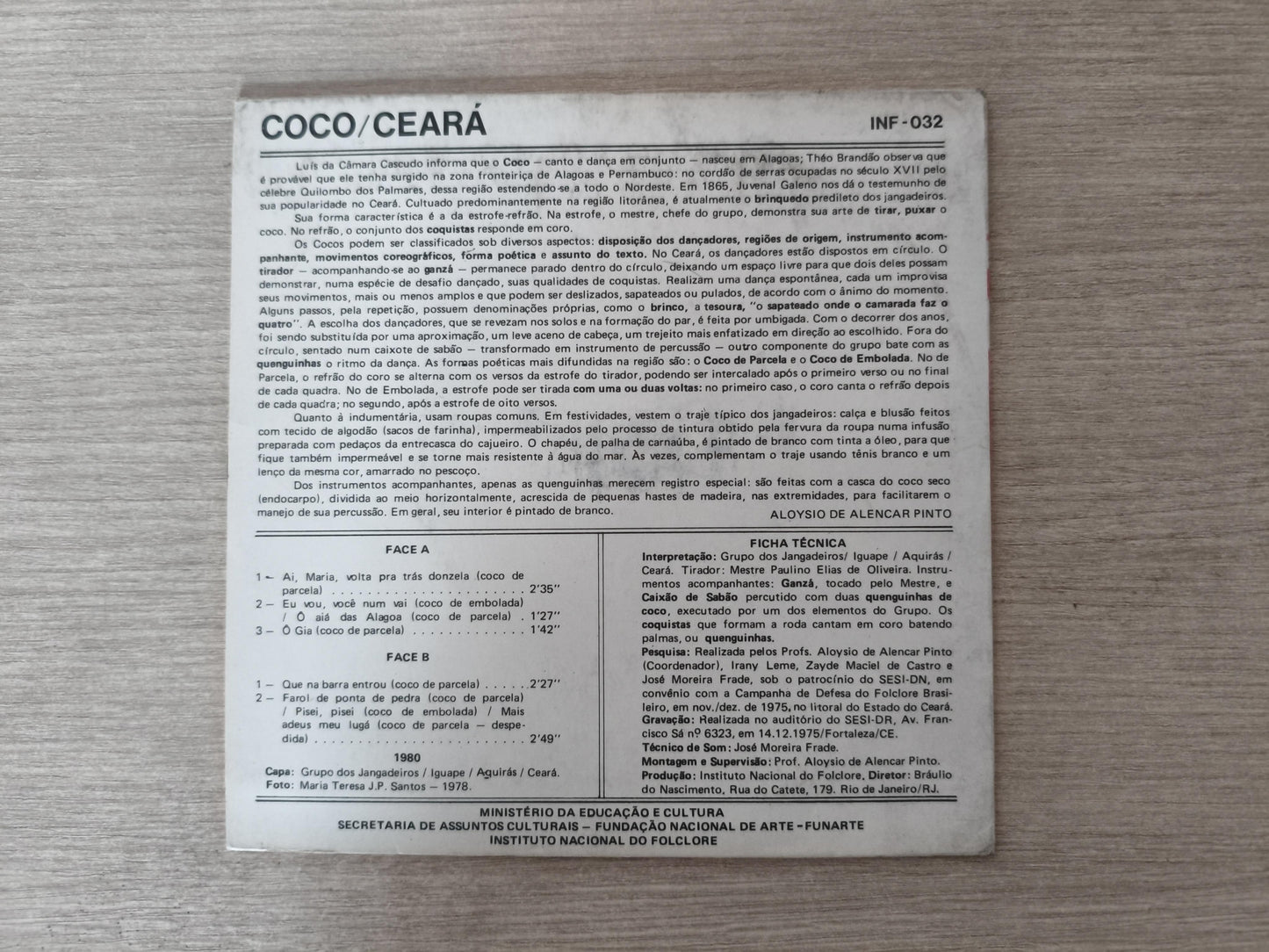 Compacto Vinil Folclore Brasileiro 32 Coco / Ceará