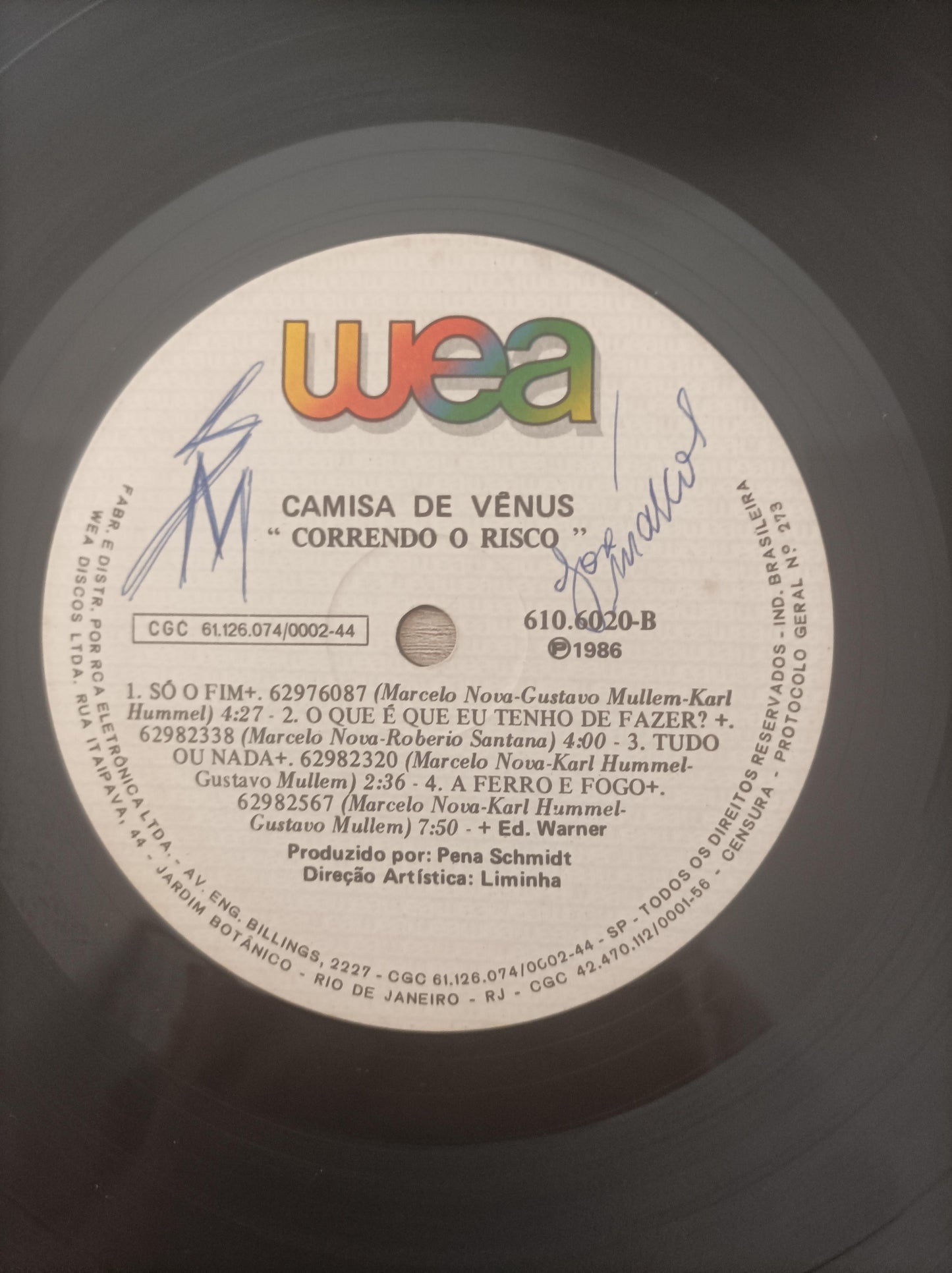 Disco Vinil Correndo O Risco Camisa de Vênus A