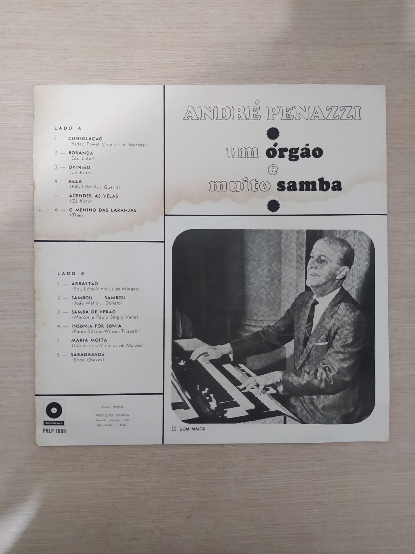 Lp Vinil André Penazzi Um Órgão E Muito Samba