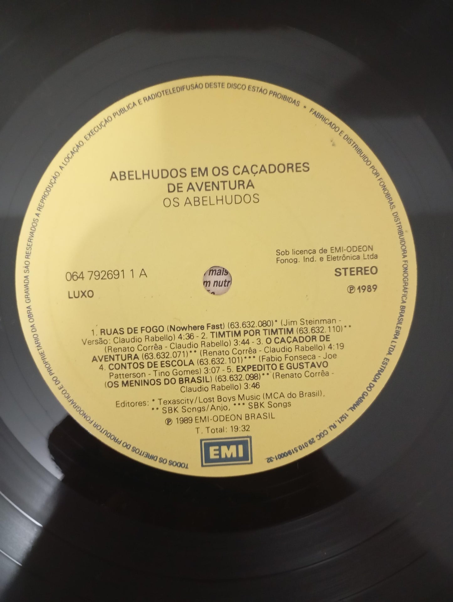Lp Vinil Os Abelhudos Os Caçadores de Aventura Com Encarte