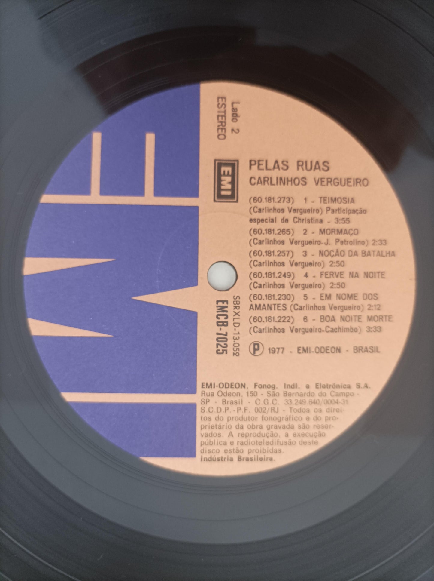 Lp Vinil Carlinhos Vergueiro Pelas Ruas Com Encarte