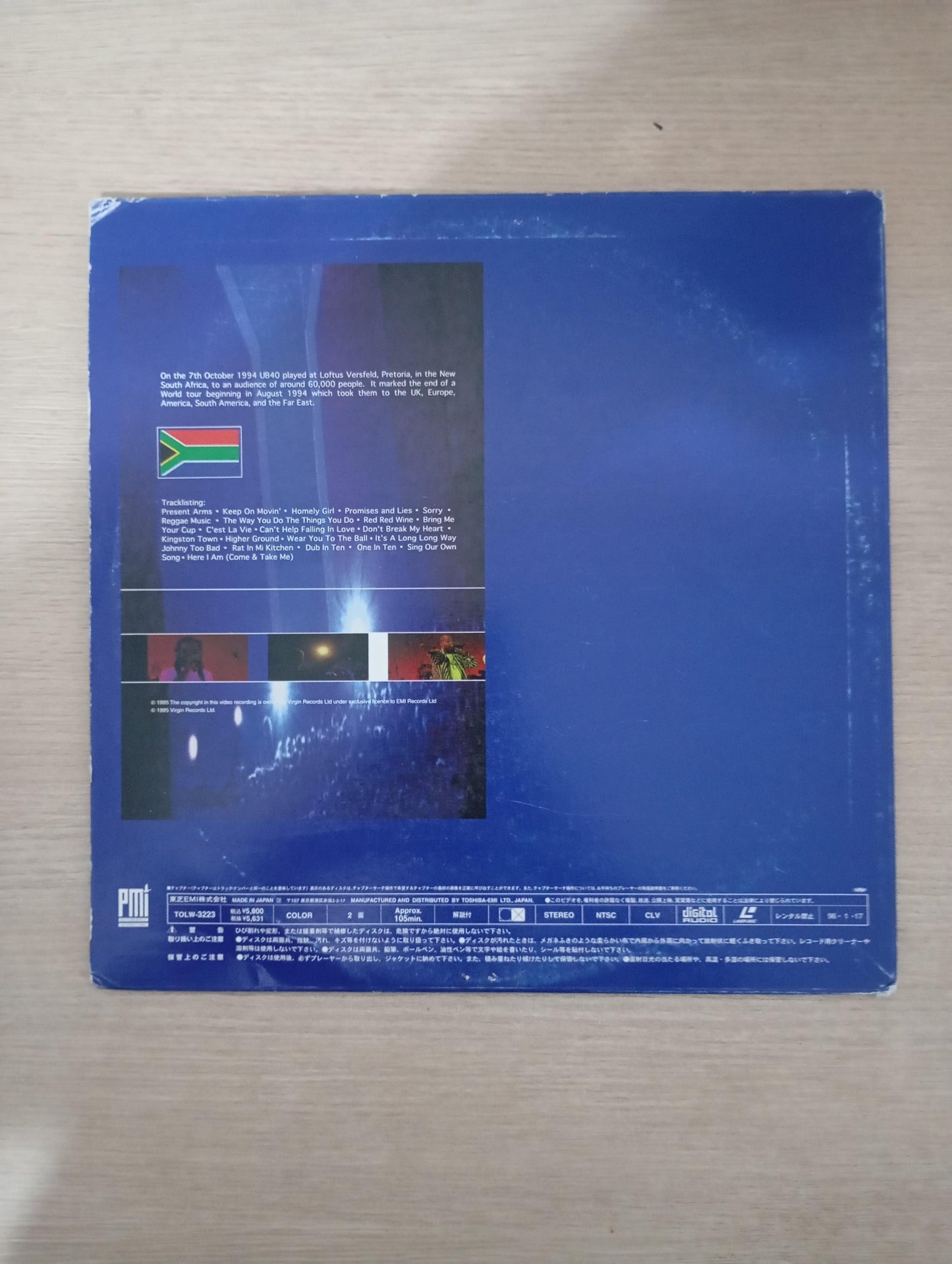 LD LaserDisc UB40 Live In The New South Africa Importado