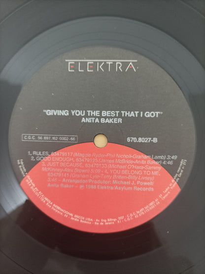Lp Vinil Anita Baker Giving You The Best That I Got Encarte