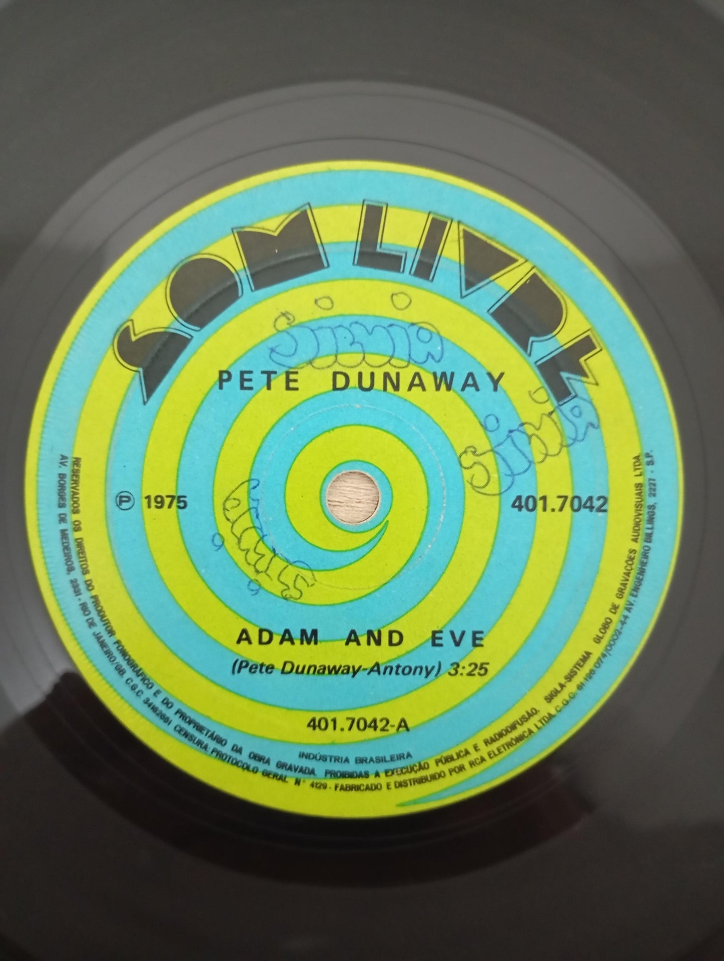 Vinil Compacto Pete Dunaway Adam And Eve / Dryving Slowly