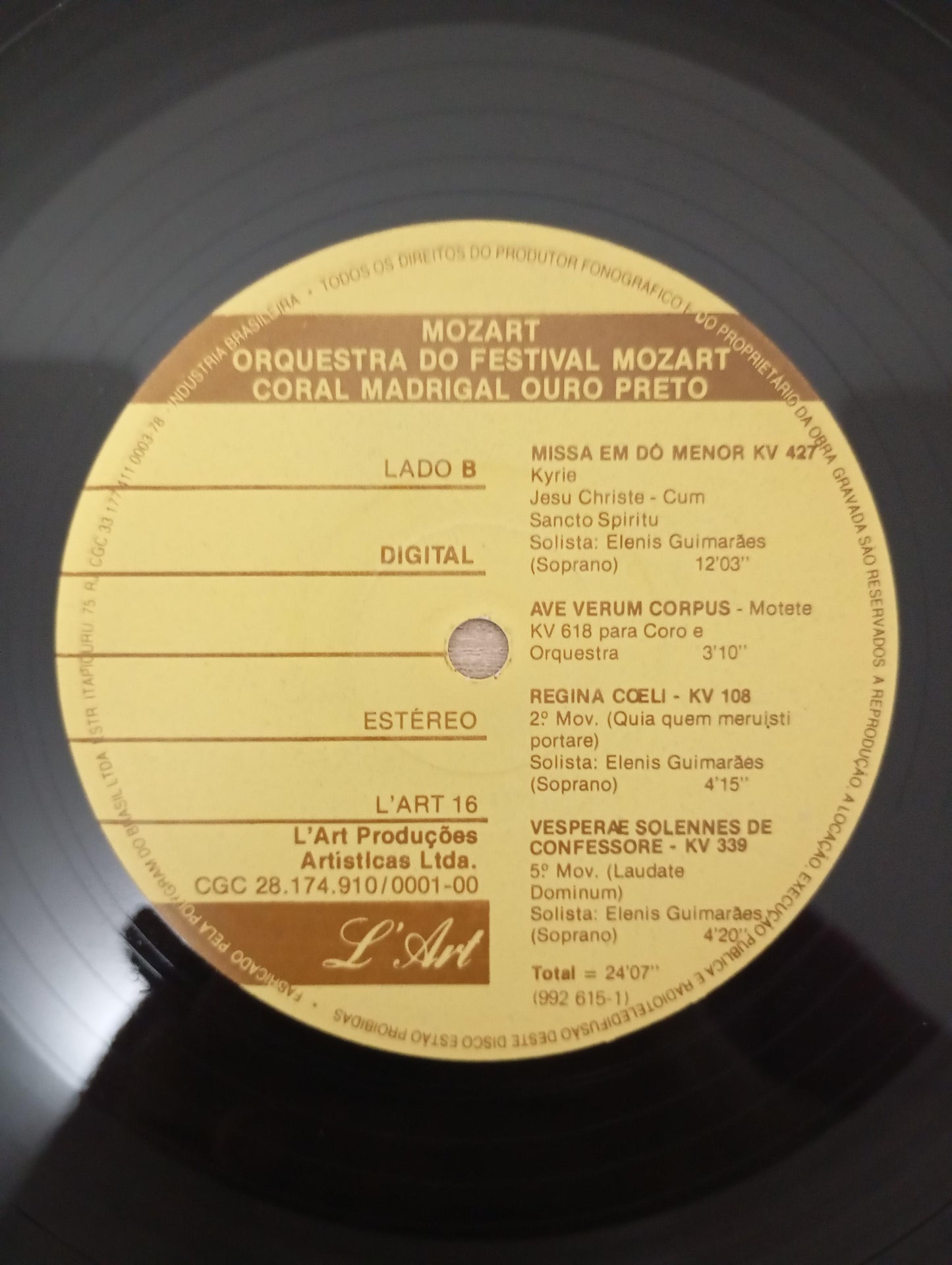 Lp Vinil Coral Madrigal Ouro Preto Mozart