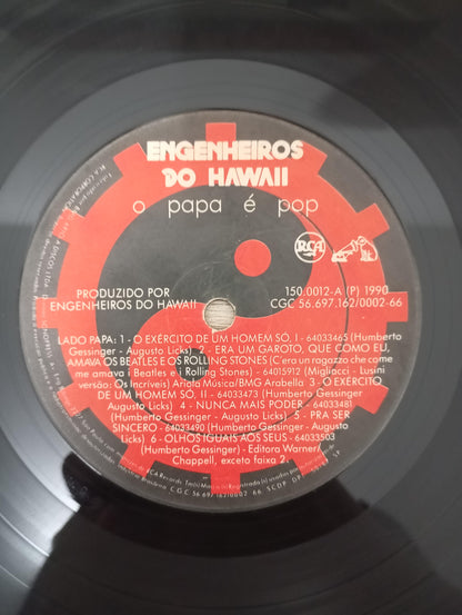 Lp Vinil Engenheiros Do Hawaii O Papa É Pop