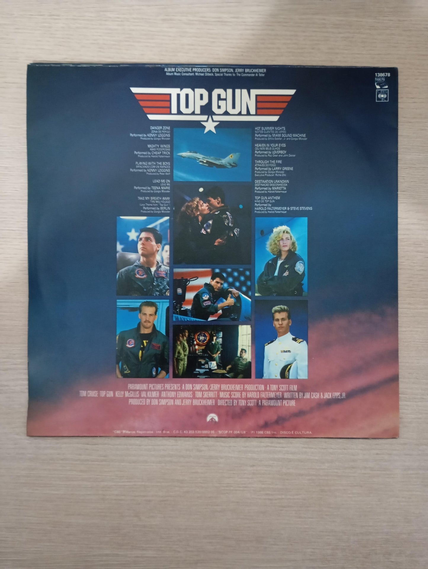 Disco Vinil Ases Indomáveis Top Gun Com Encarte A