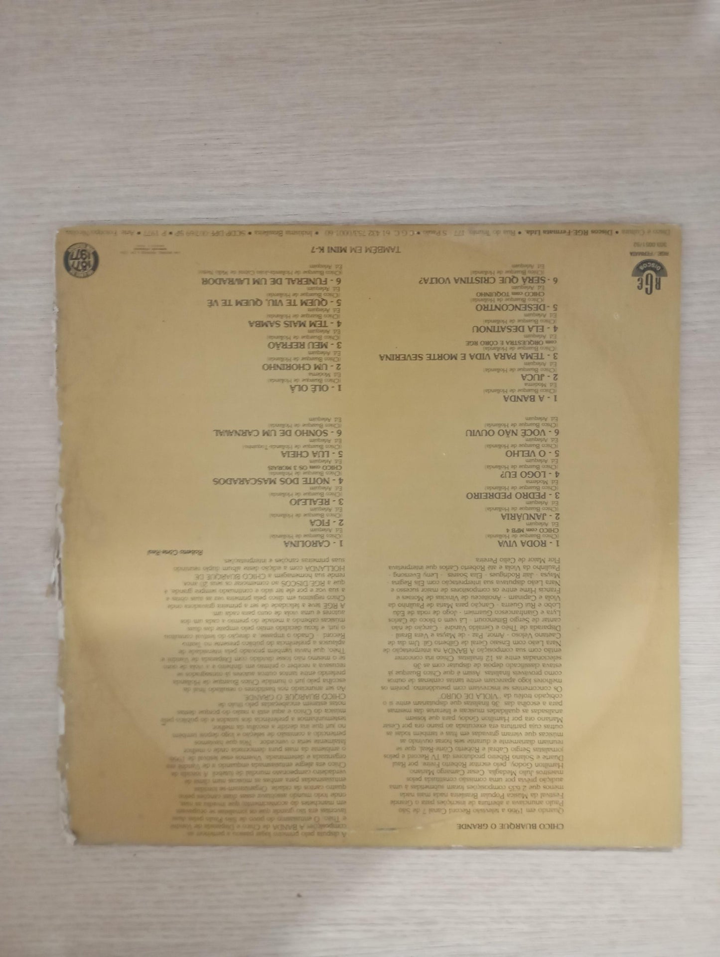 Lp Vinil Chico Buarque RGE Série Aniversário Duplo