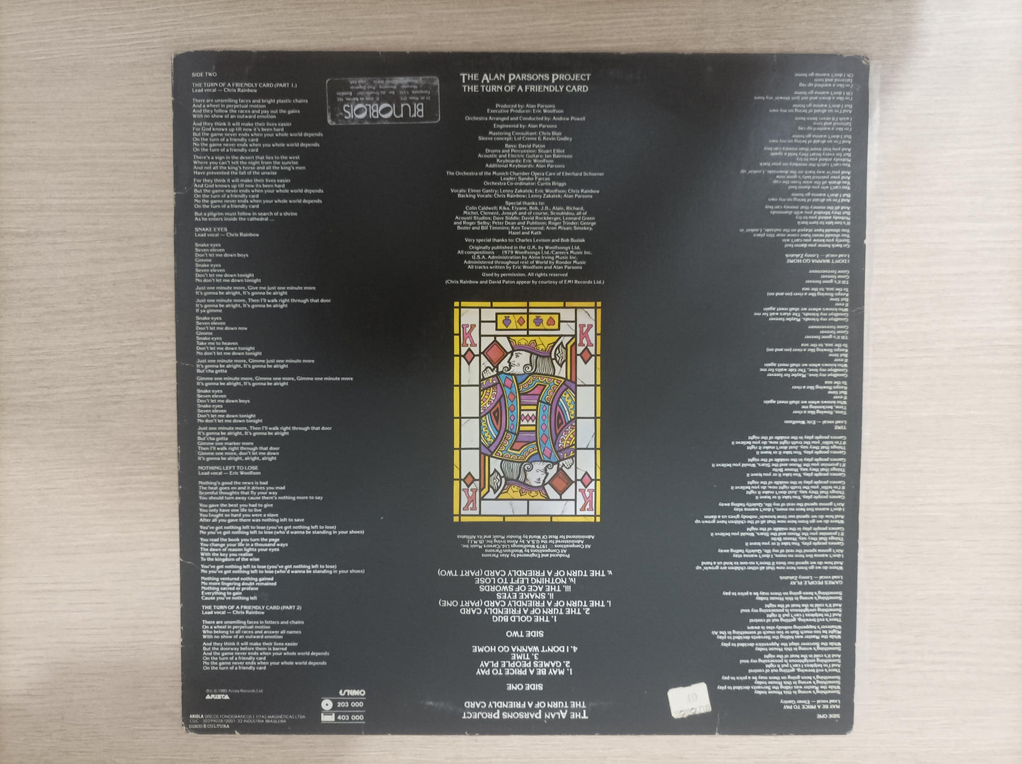 Disco Vinil The Turn Of Friendly Card Alan Parsons Project A