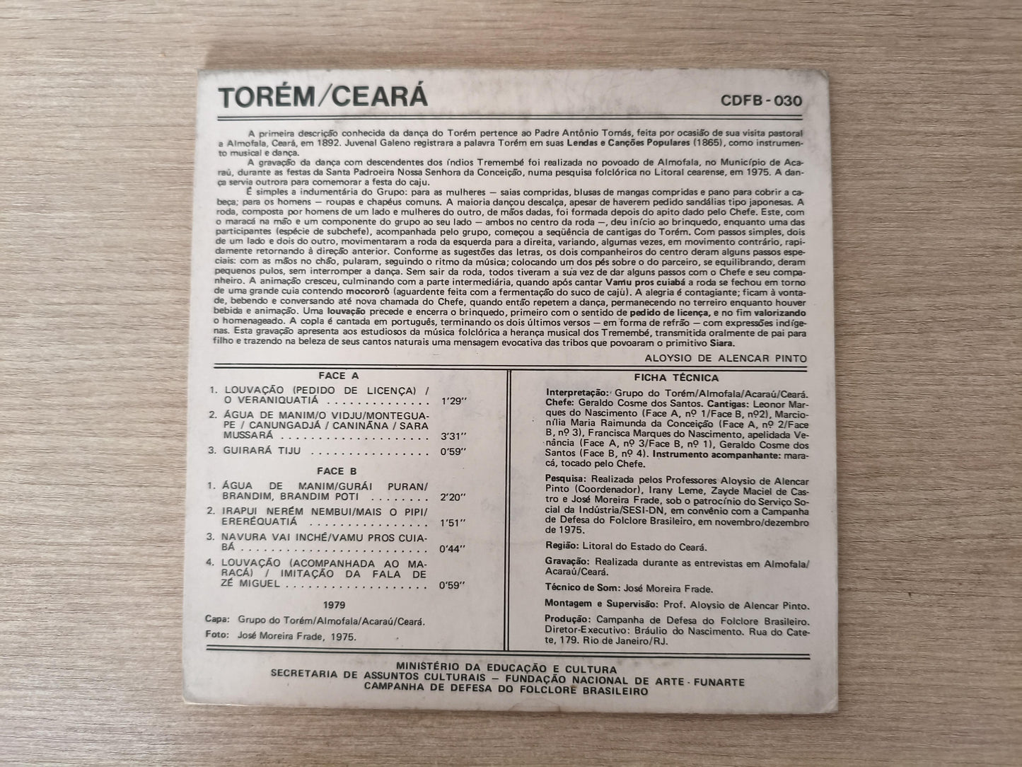 Compacto Vinil Folclore Brasileiro 30 Torém / Ceará